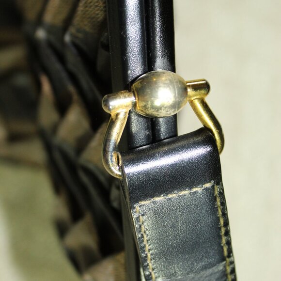 Fendi Origami Purse Leather Black Brown Handbag Authentic VERY Rare EUC! - Picture 7 of 16